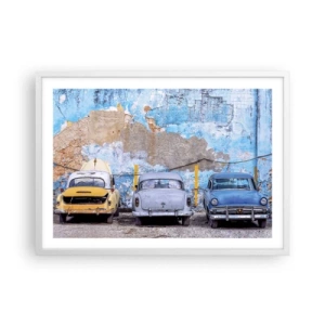 Pôster em moldura branca - Encontro de Veteranos - 70x50 cm