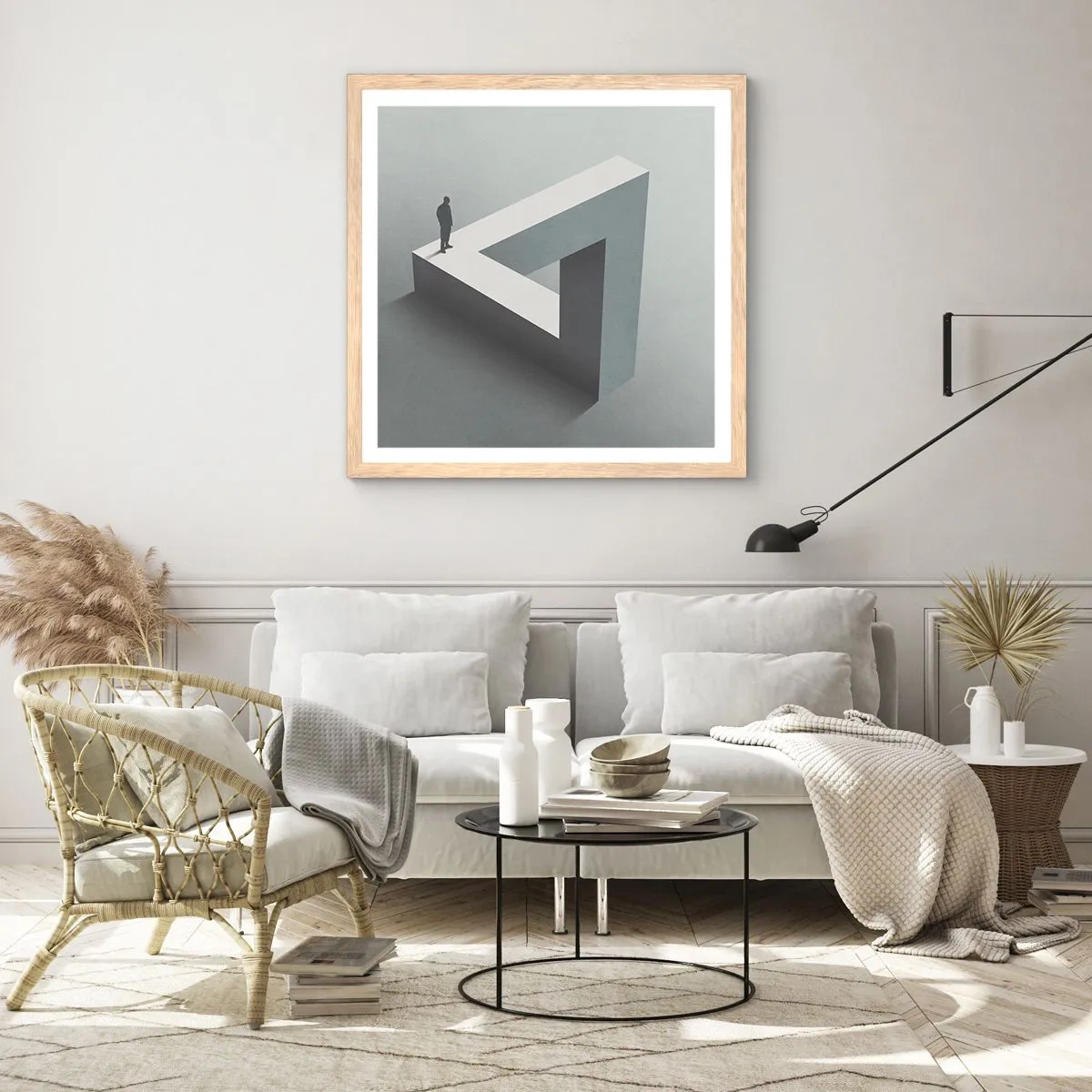 Pôster com moldura de carvalho claro - Mas é possível - 60x60 cm