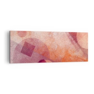 Quadro em tela - Transformações geométricas em rosa - 140x50 cm