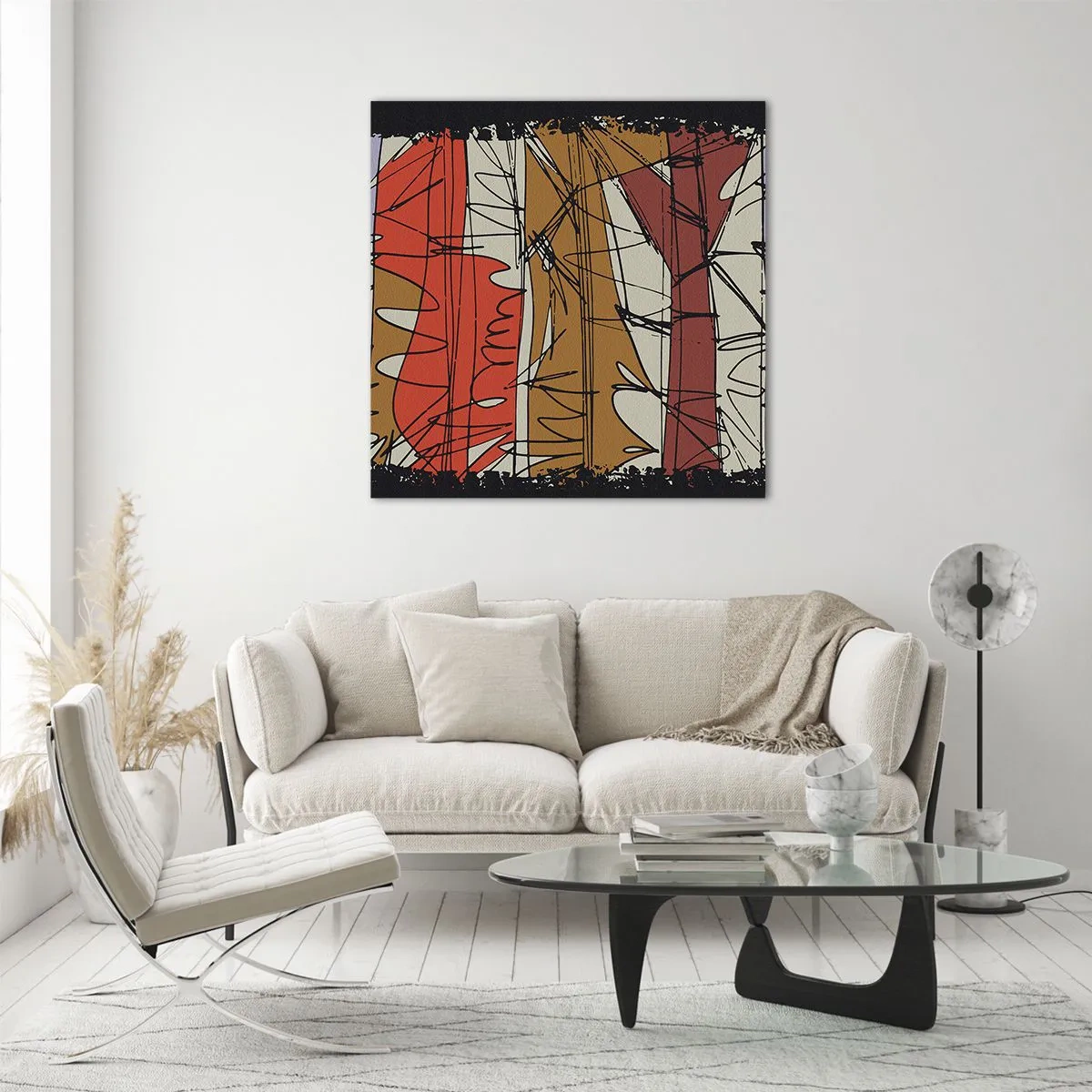 Quadro em vidro - Composição espontânea - 70x70 cm