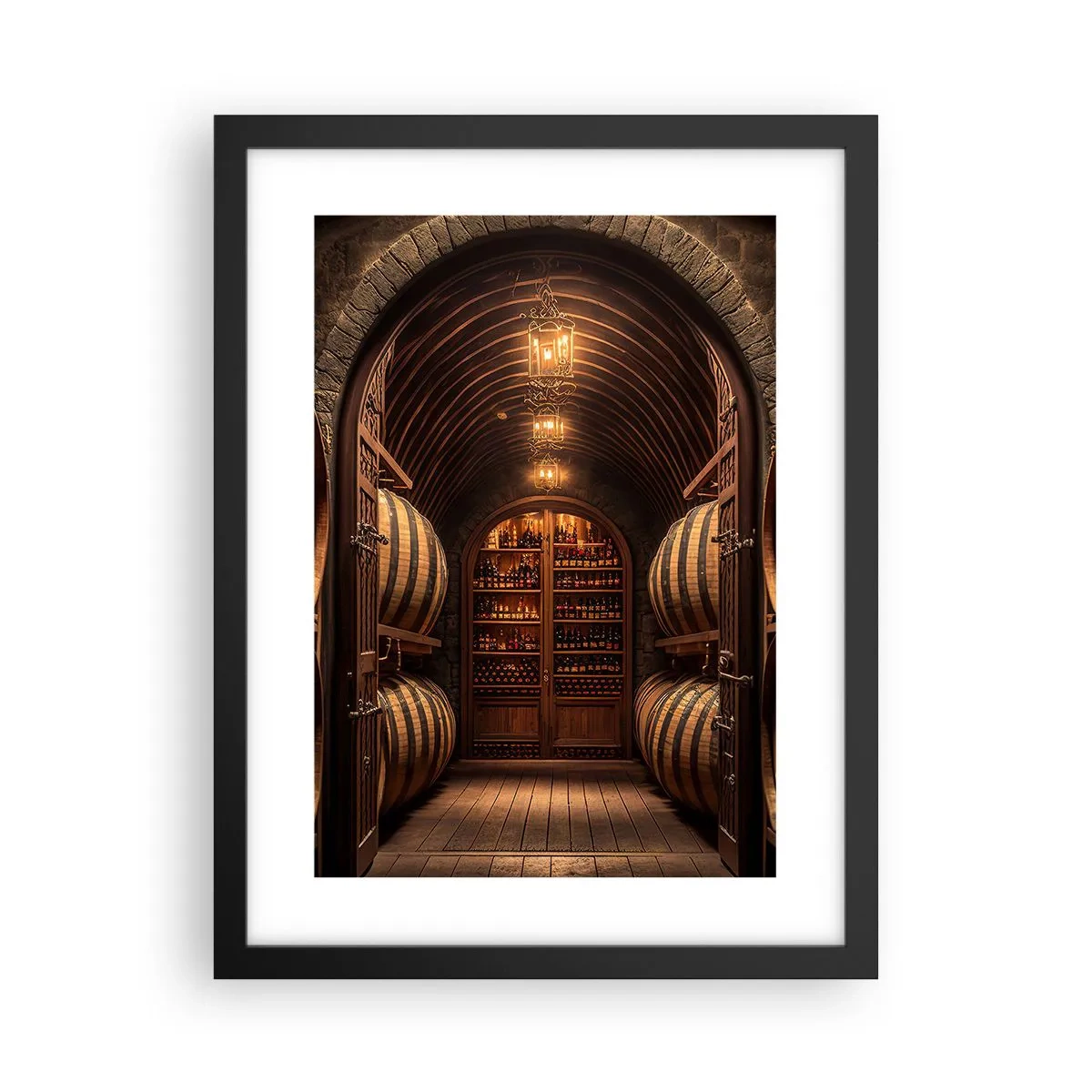 Pôster com moldura preta - Porão atmosférico - 30x40 cm