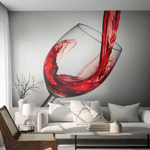 Papel de parede personalizado Premium Sand - Cor - movimento - som - Copo de vinho, Vinho tinto, Gastronomia
