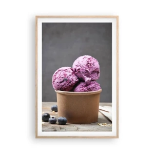 Pôster com moldura de carvalho claro - Doçura e frieza - 61x91 cm