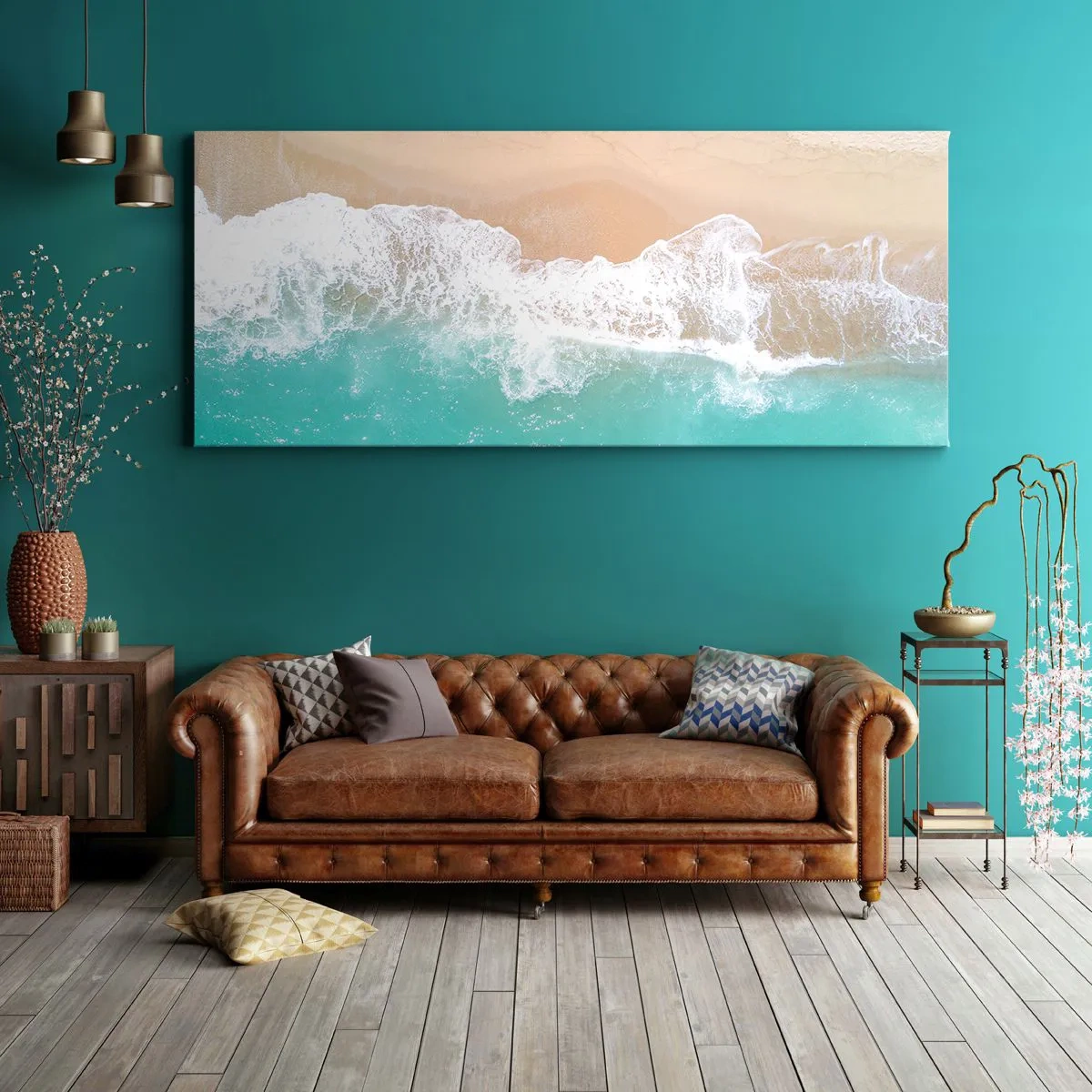 Quadro em tela - Toque carinhoso - 100x40 cm