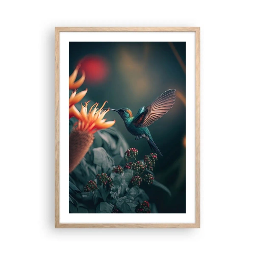 Pôster com moldura de carvalho claro - Uma vida verdadeiramente colorida - 50x70 cm