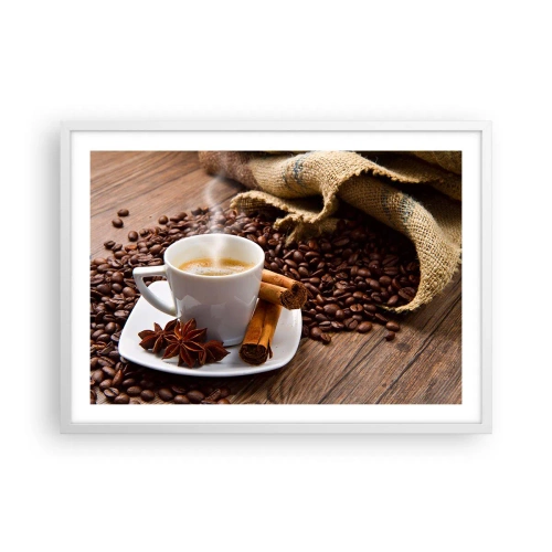 Pôster em moldura branca - Sabor e aroma picantes - 70x50 cm