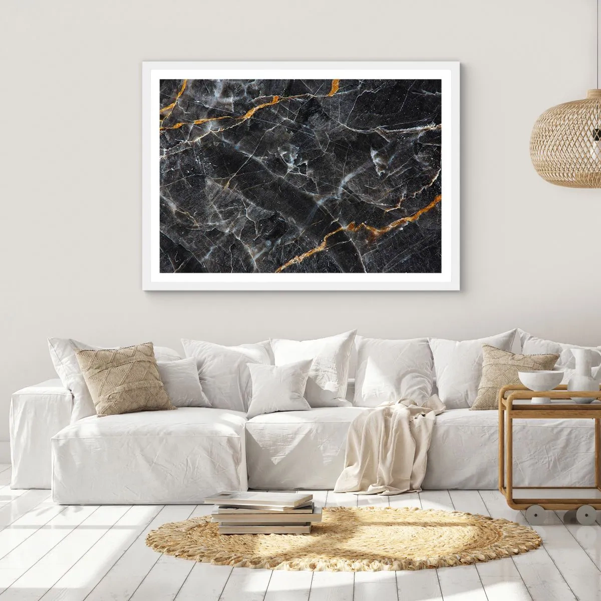 Pôster em moldura branca - A vida interior da pedra - 91x61 cm