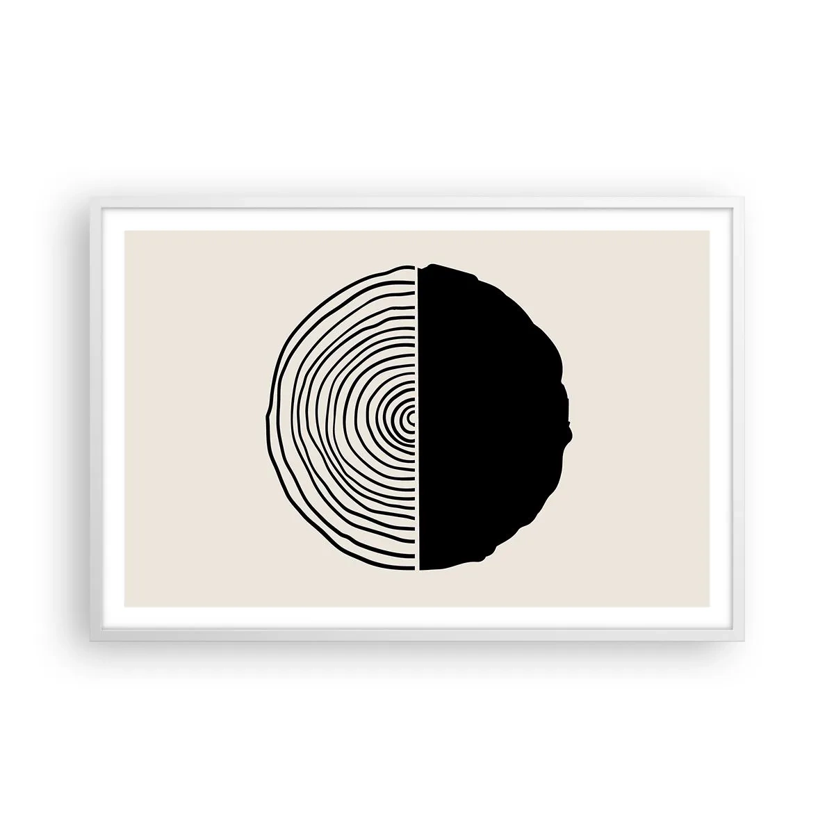 Pôster em moldura branca - Meio a meio - 91x61 cm