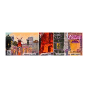 Amostra de Papel de Parede Standard Eco - Ícones parisienses – Moulin Rouge - Paris, Fã, Moulin Rouge - 100x30 cm