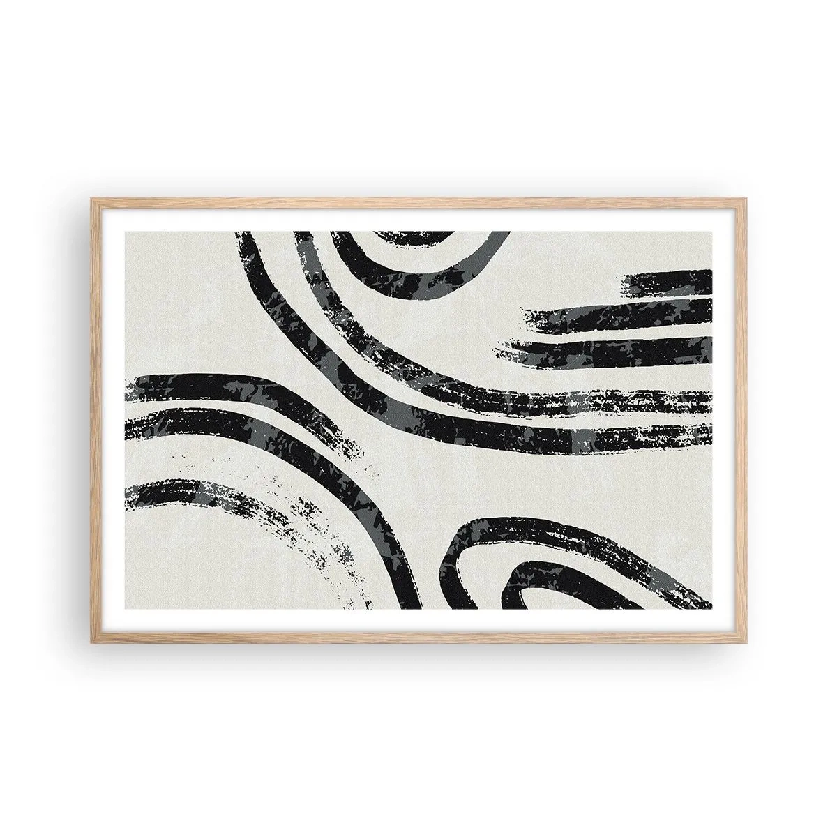 Pôster com moldura de carvalho claro - Meio parado - 91x61 cm