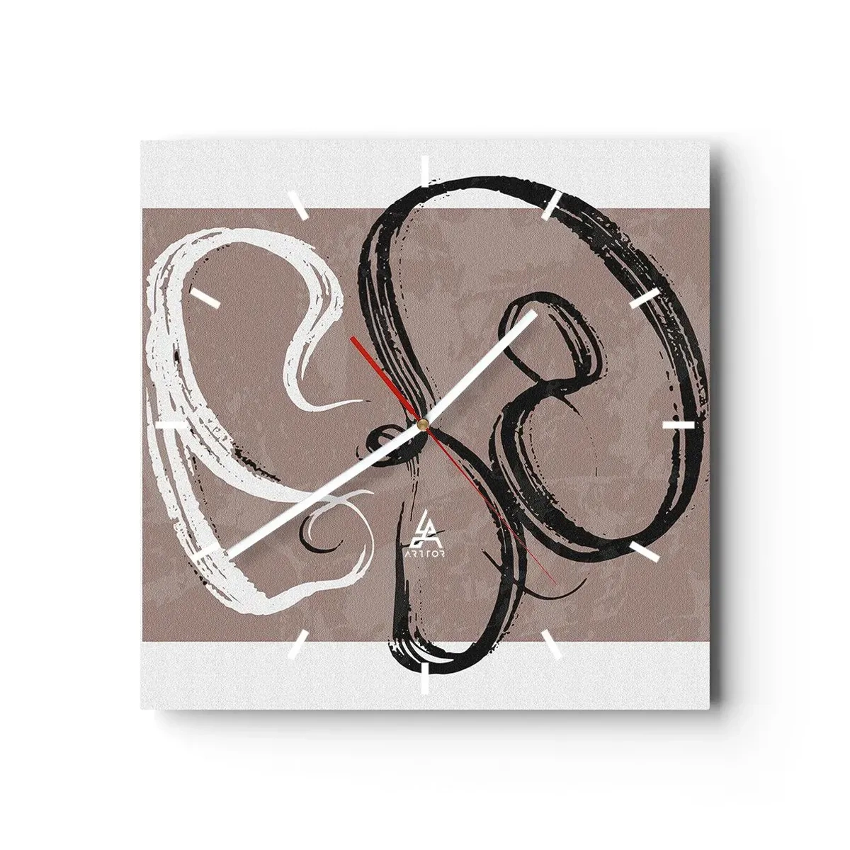 Relógio de parede - Relógio em vidro - Composição – a busca pela plenitude - 40x40 cm