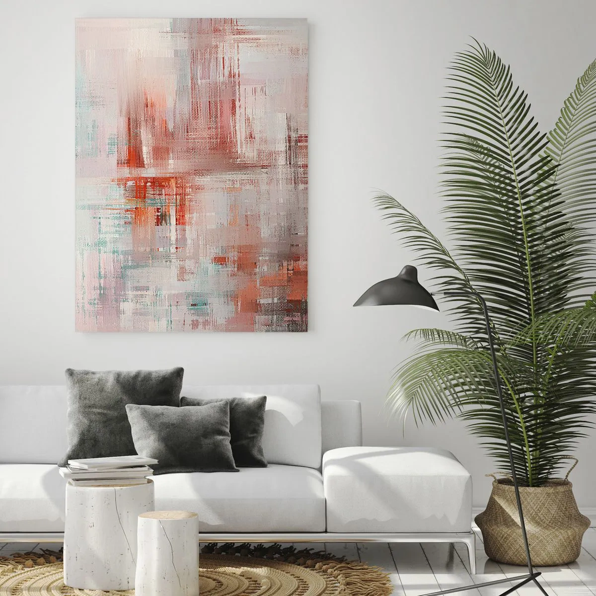 Quadro em vidro - Nebuloso. Mas rosa - 80x120 cm