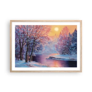 Pôster com moldura de carvalho claro - Cores do inverno - 70x50 cm