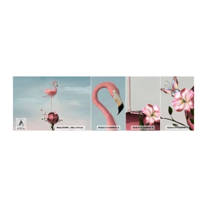 Amostra de papel de parede autocolante Deluxe Sticker - Alegoria do basquetebol - Abstração, Flamingo, Pássaro - 100x30 cm