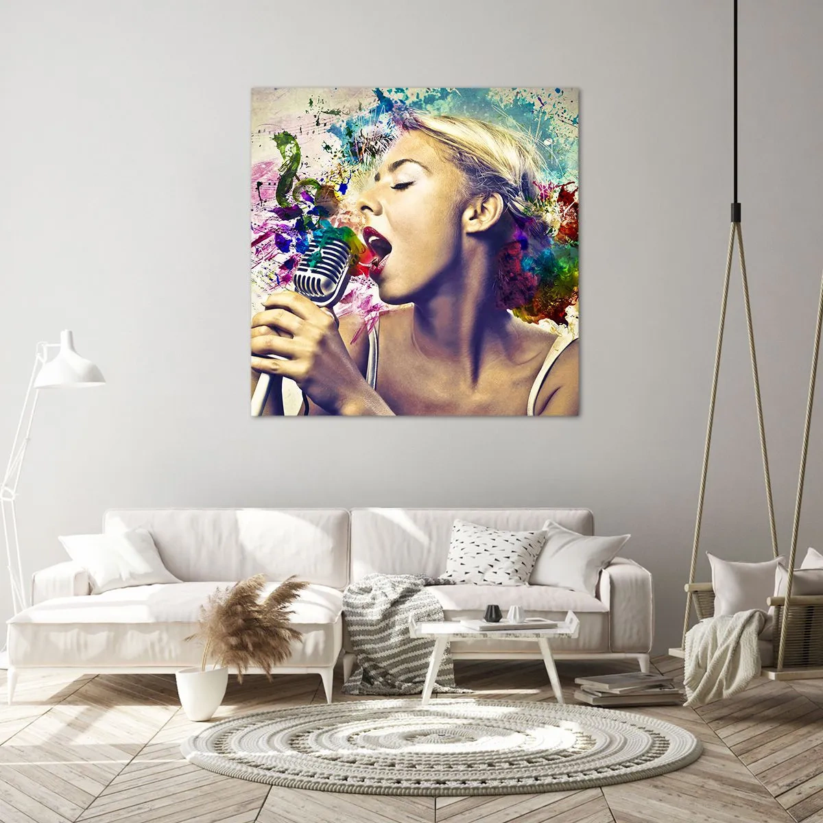 Quadro em tela - Pintar o mundo com a voz - 60x60 cm