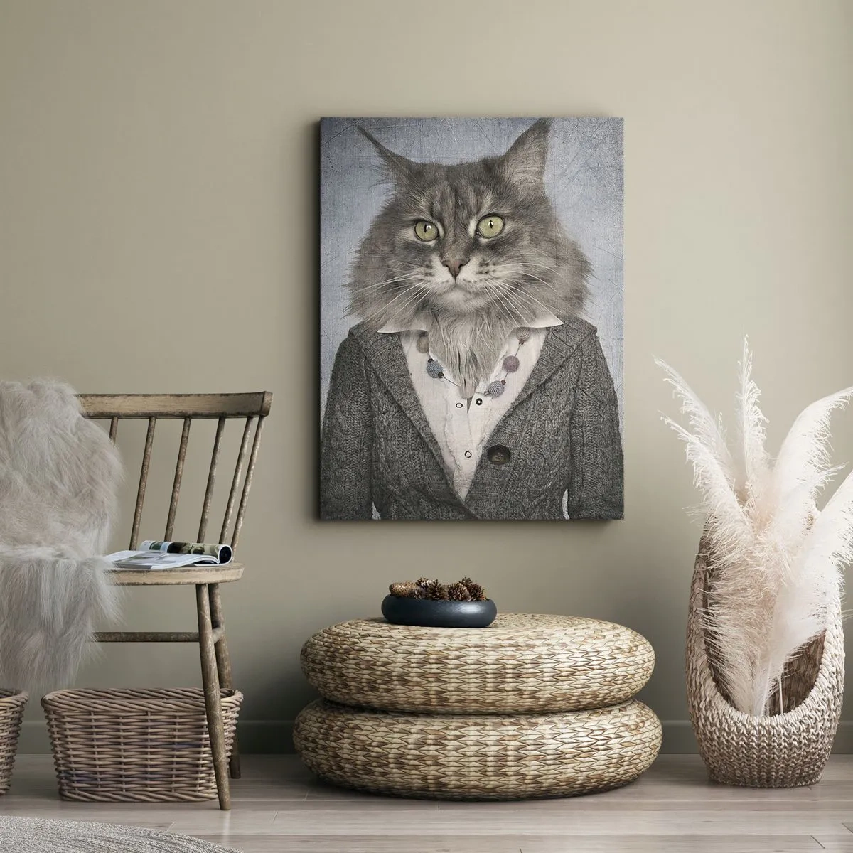 Quadro em tela - A pele animal está de volta à moda - 45x80 cm