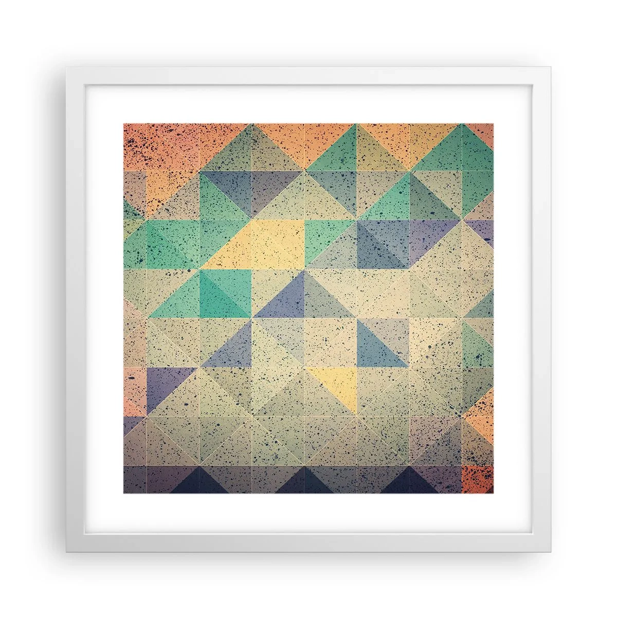Pôster em moldura branca - República dos triângulos - 40x40 cm