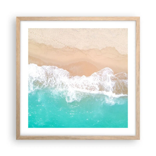 Pôster com moldura de carvalho claro - Toque carinhoso - 50x50 cm