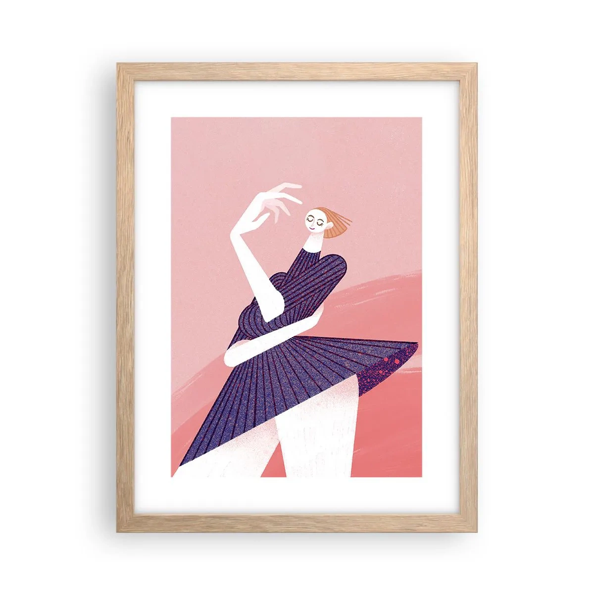 Pôster com moldura de carvalho claro - Cada passo é um cinto de dança - 30x40 cm