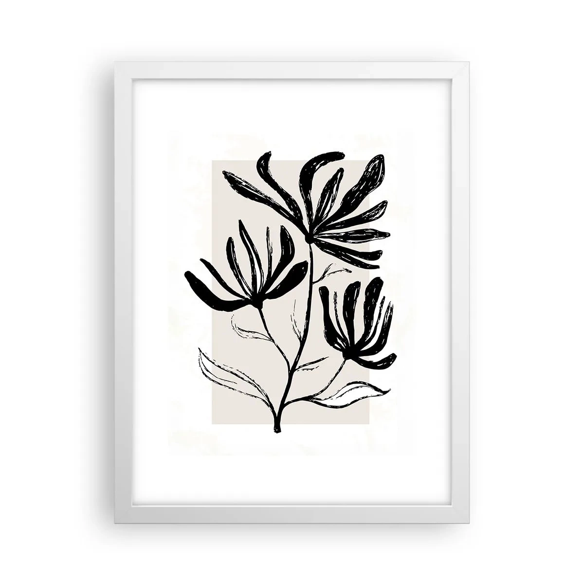 Pôster em moldura branca - Esboço para o herbário - 30x40 cm