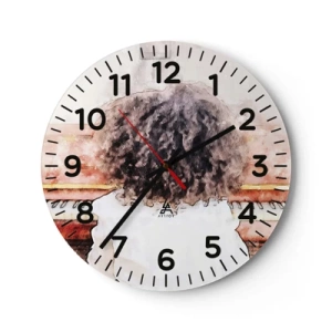 Relógio de parede - Relógio em vidro - Num mundo novo - 30x30 cm