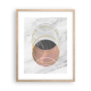 Pôster com moldura de carvalho claro - Música das esferas - 40x50 cm