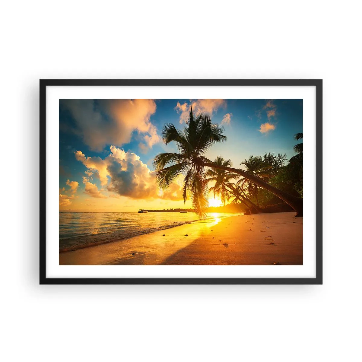 Pôster com moldura preta - Um sonho caribenho - 70x50 cm