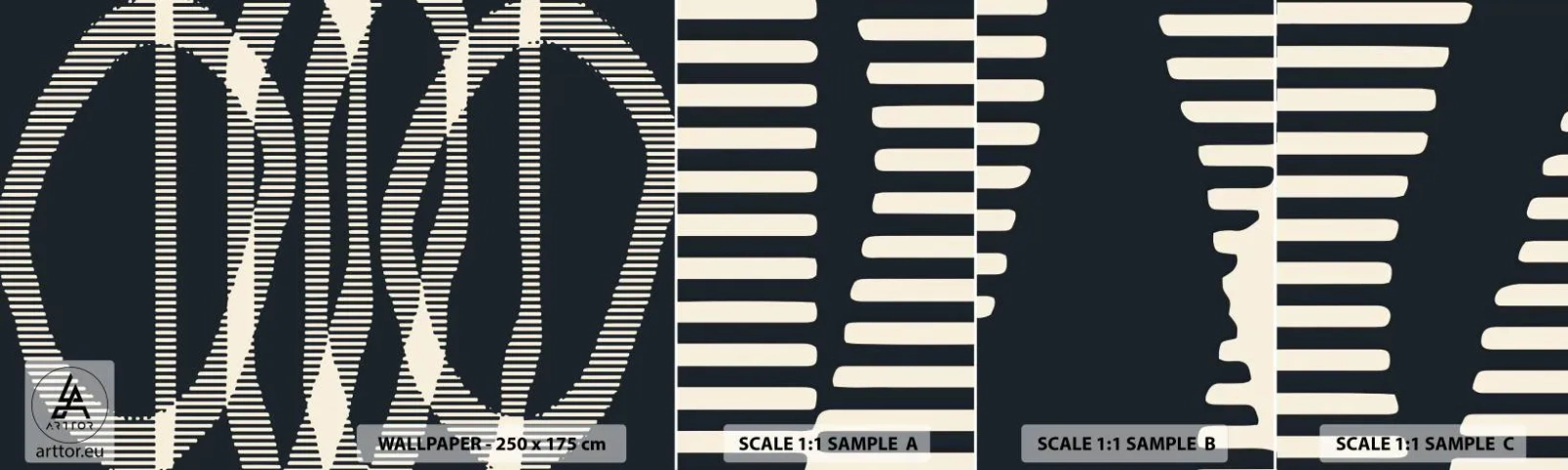 Amostra de Papel de Parede Standard Eco - Uma tentativa de quebrar a escuridão - Abstração, Pedaço, Padrão Moderno - 100x30 cm