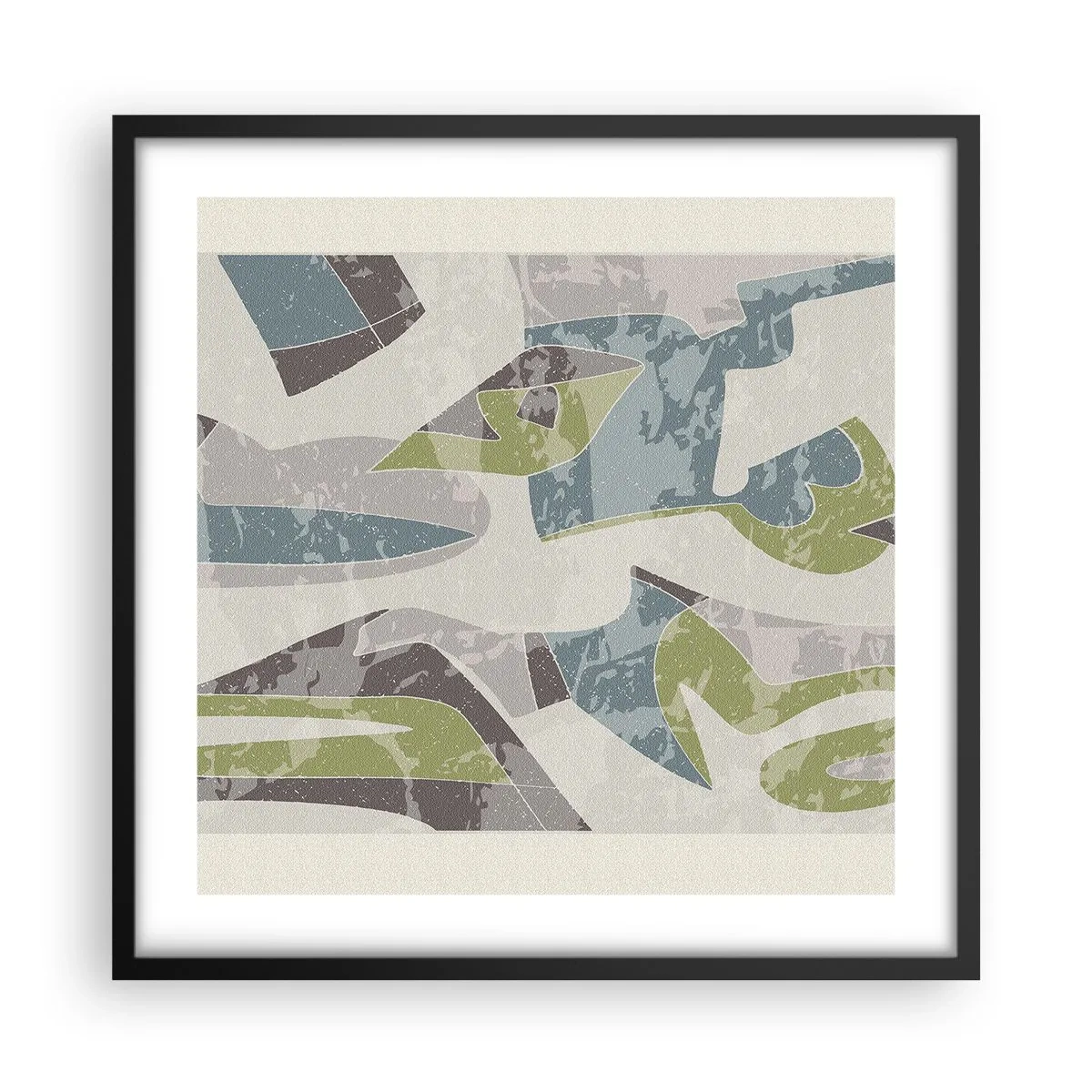 Pôster com moldura preta - Composição atrás do vidro - 50x50 cm