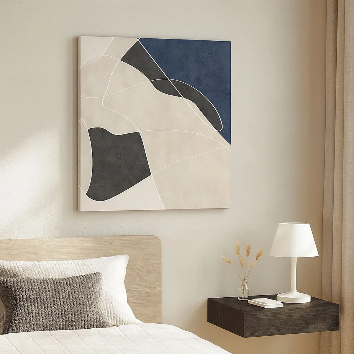 Quadro em tela - Composição abstrata – contraste de cores - 30x30 cm