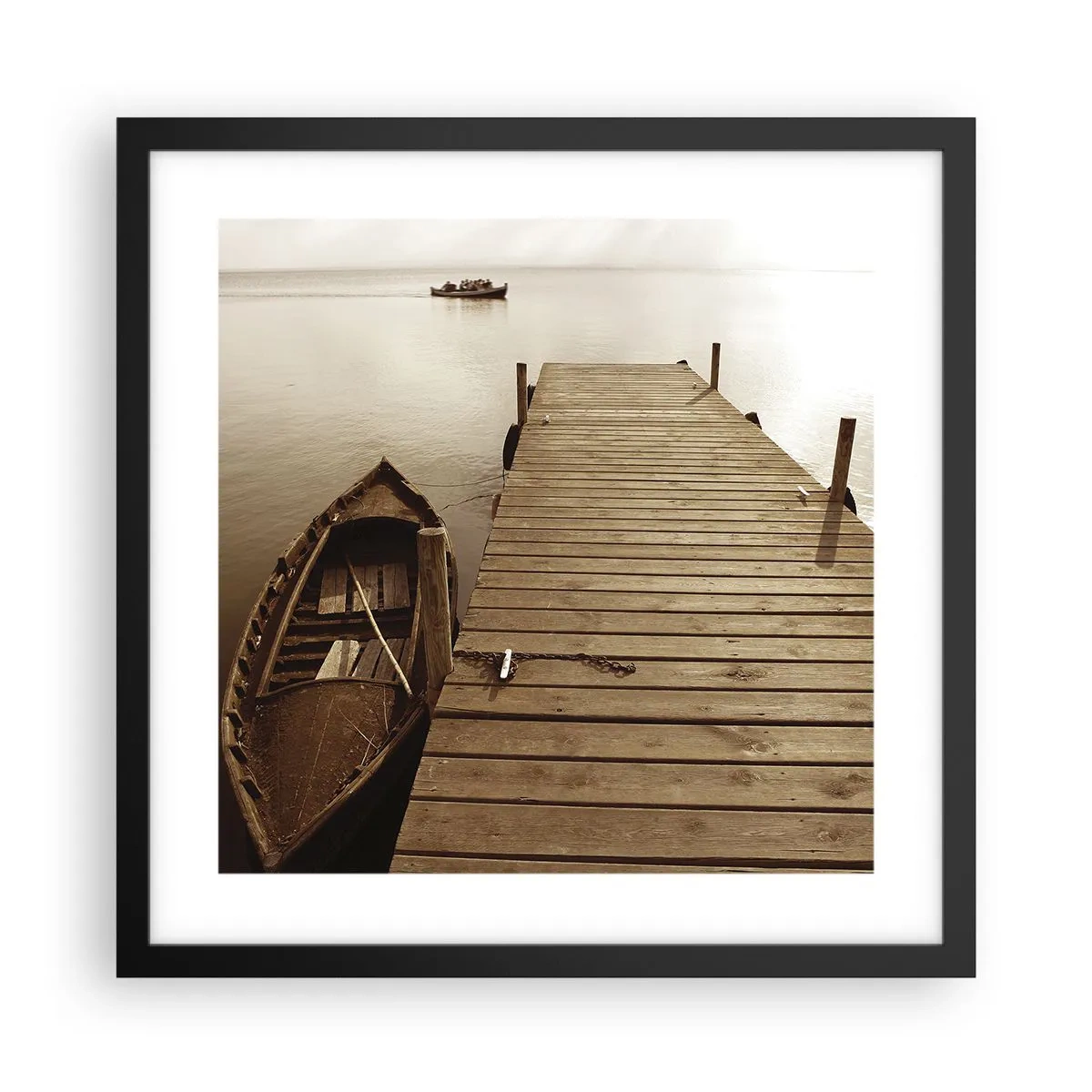 Pôster com moldura preta - Paz de espírito - 40x40 cm