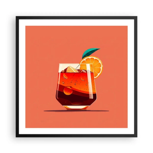 Pôster com moldura preta - Refresco de verão - 60x60 cm