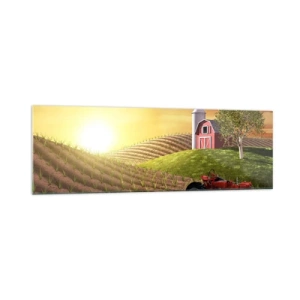 Quadro em vidro - Uma fazenda como num conto de fadas - 160x50 cm