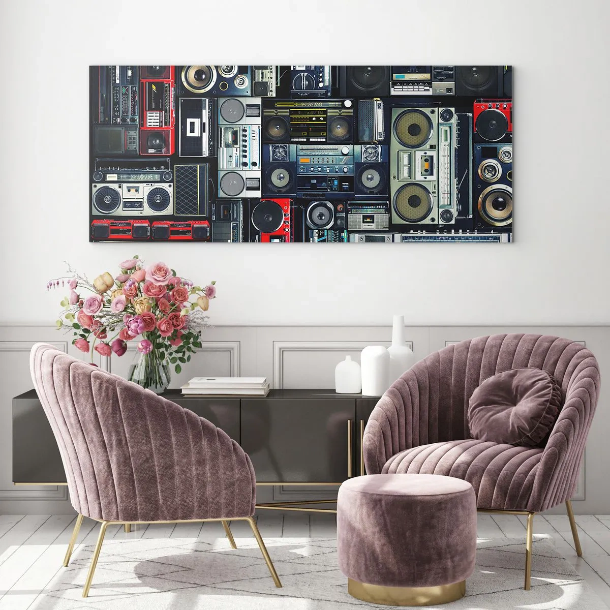 Quadro em vidro - Saudades dos anos 80. - 140x50 cm