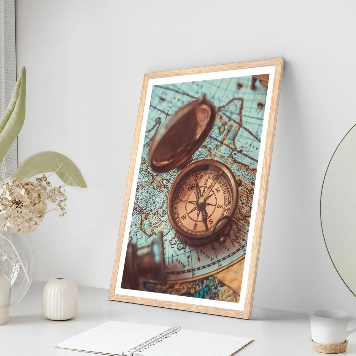 Pôster com moldura de carvalho claro - Para o aventureiro - 40x50 cm