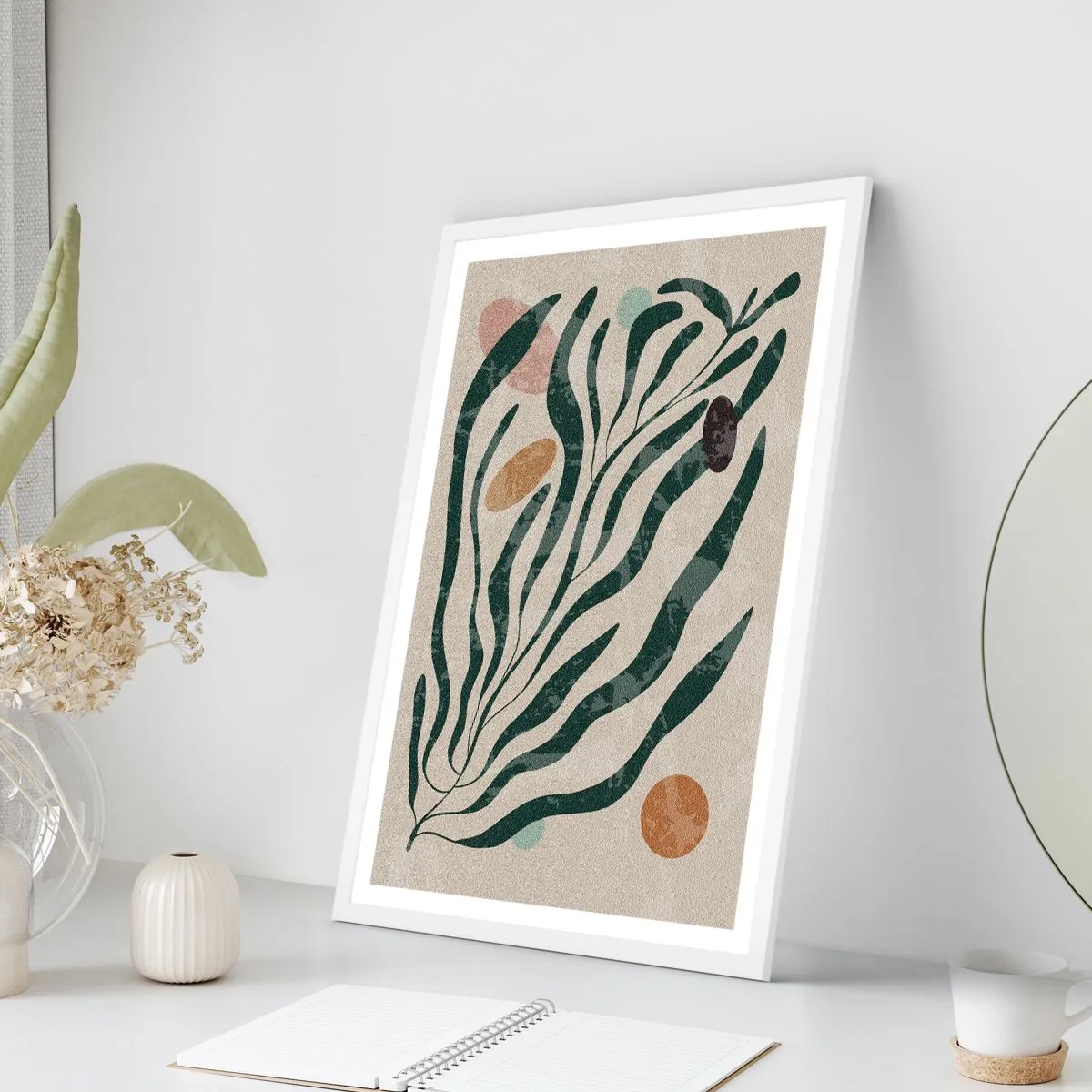 Pôster em moldura branca - Entre a vegetação - 61x91 cm