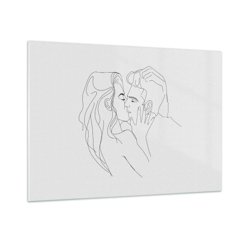 Quadro em vidro - Com a mesma linha - 100x70 cm