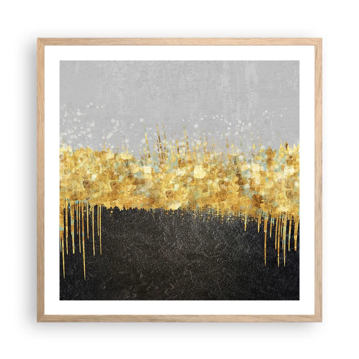 Pôster com moldura de carvalho claro - Para dentro e para cima - 60x60 cm