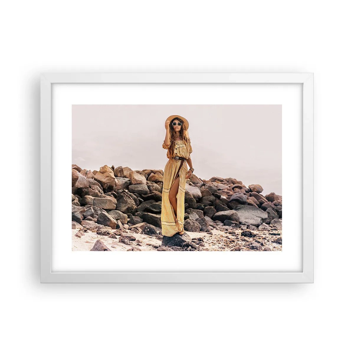 Pôster em moldura branca - A magia das pedras - 40x30 cm