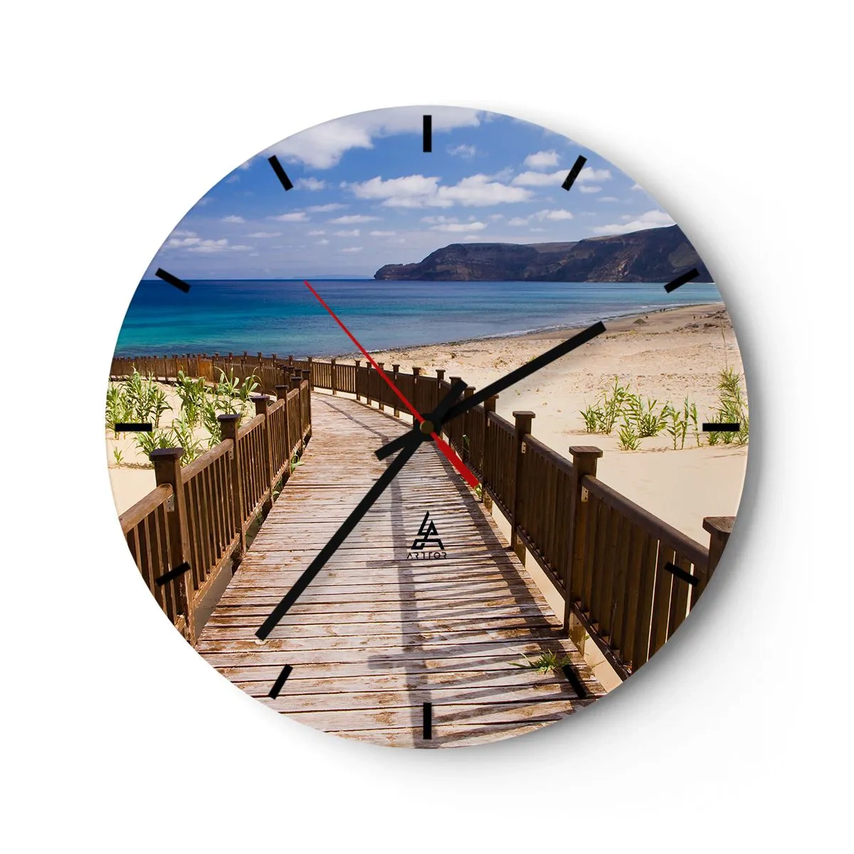 Relógio de parede - Relógio em vidro - Leve-me para as ilhas felizes - 40x40 cm