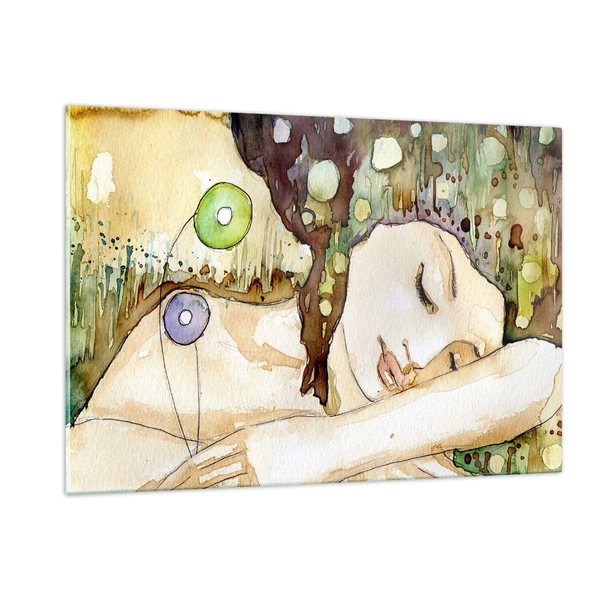 Quadro em vidro - Um sonho Violeta Esmeralda - 120x80 cm