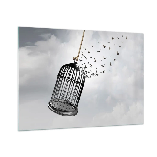 Quadro em vidro - Fé... Esperança... Liberdade! - 100x70 cm