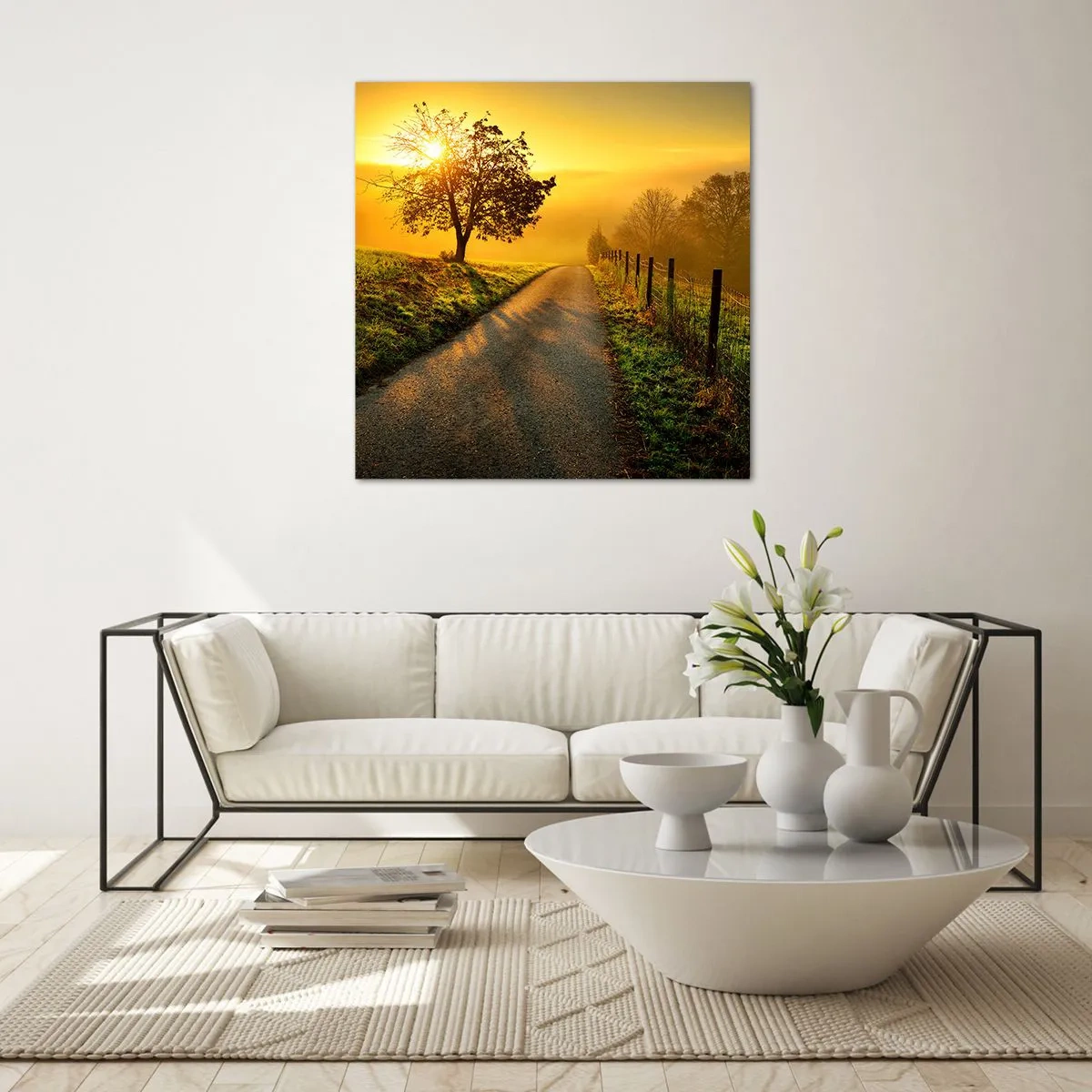 Quadro em vidro - Uma tarde agradável - 40x40 cm