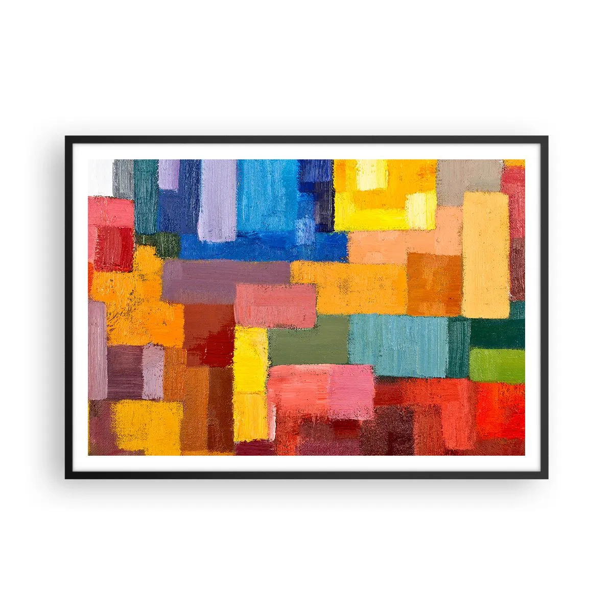Pôster com moldura preta - Cada um diferente, todos coloridos - 100x70 cm
