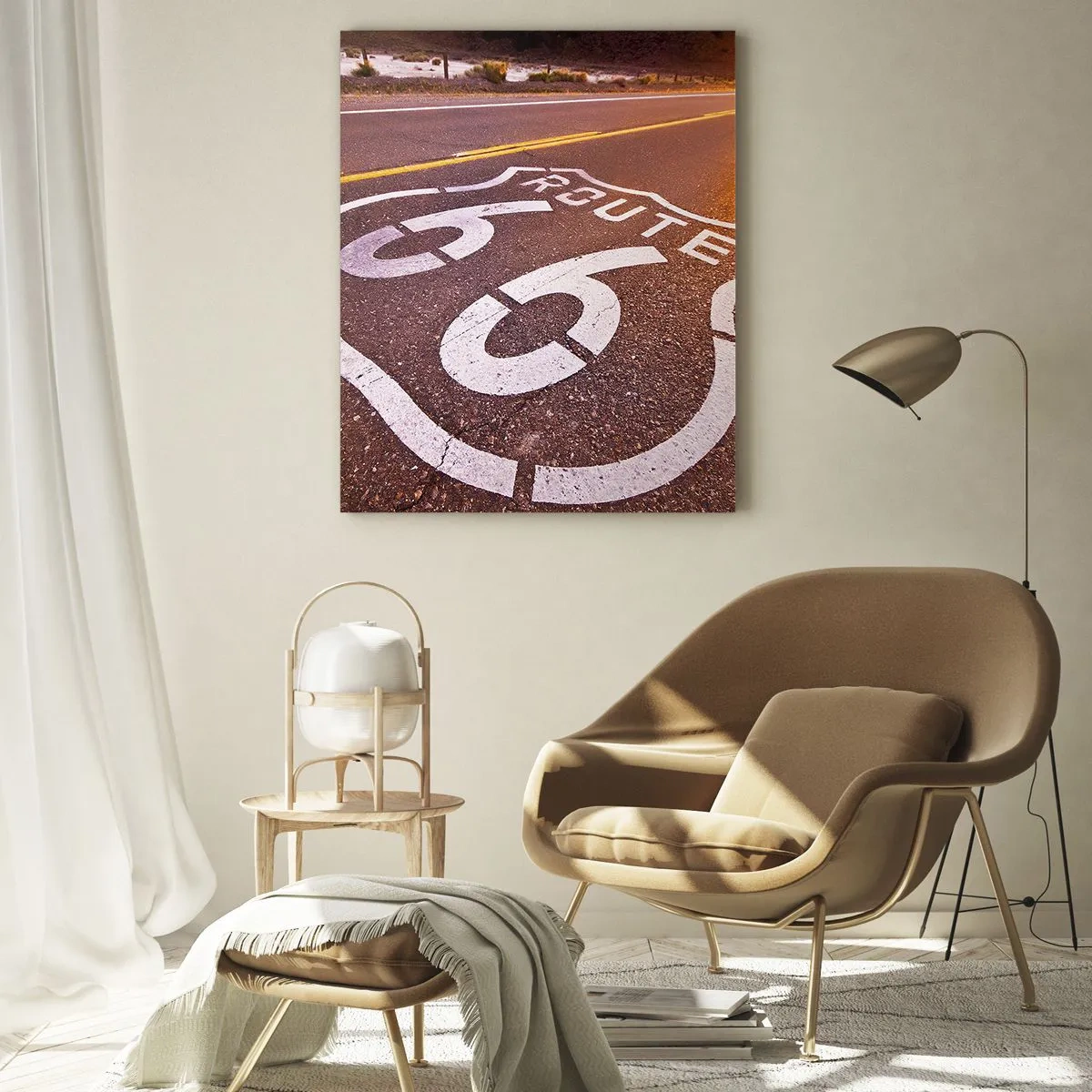 Quadro em vidro - A famosa estrada 66 - 50x70 cm