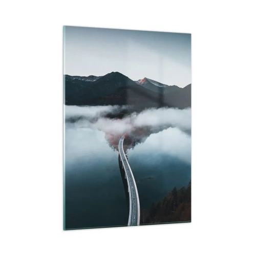 Quadro em vidro - Sobre a água tão lisa quanto um espelho - 50x70 cm