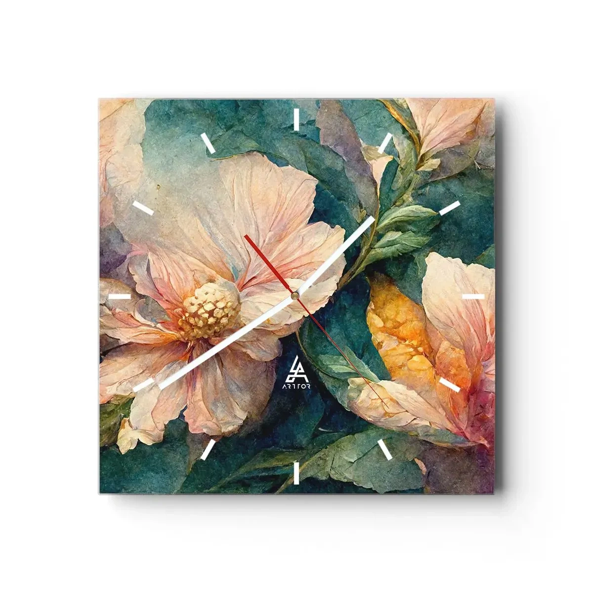 Relógio de parede - Relógio em vidro - Apenas sutileza - 30x30 cm