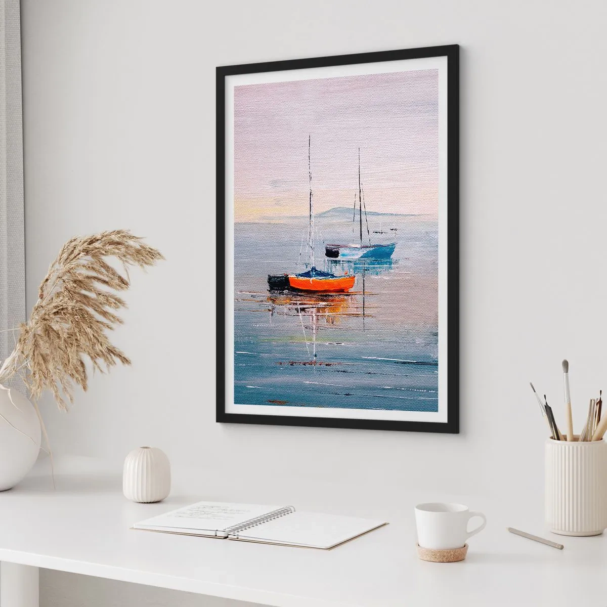 Pôster com moldura preta - Um merecido descanso - 30x40 cm