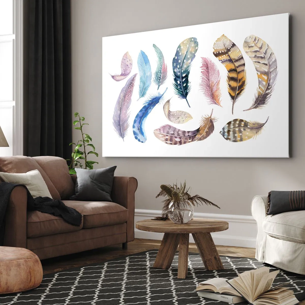 Quadro em tela - Leve, heterogéneo e multicolorido - 100x70 cm