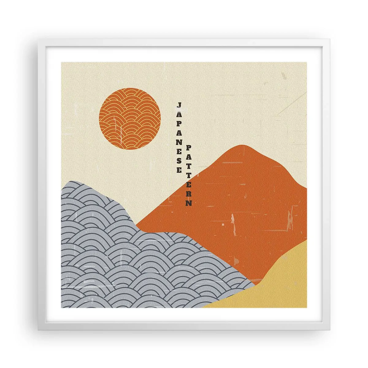 Pôster em moldura branca - No espírito japonês - 60x60 cm